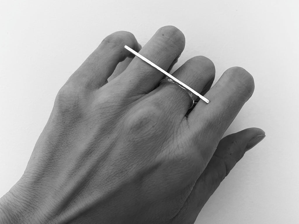 Asymmetrical Bar Ring by GREEN TEA LEAVES JEWELRY