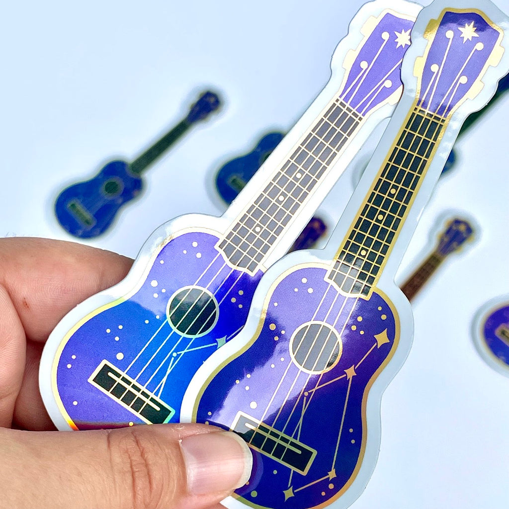 Holographic Cosmic Ukulele Sticker