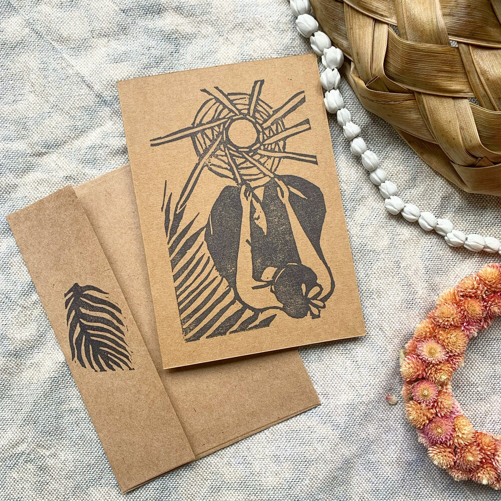 Weaving Papale Niu in da Shade Greeting Card