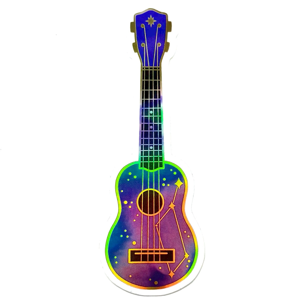 Holographic Cosmic Ukulele Sticker