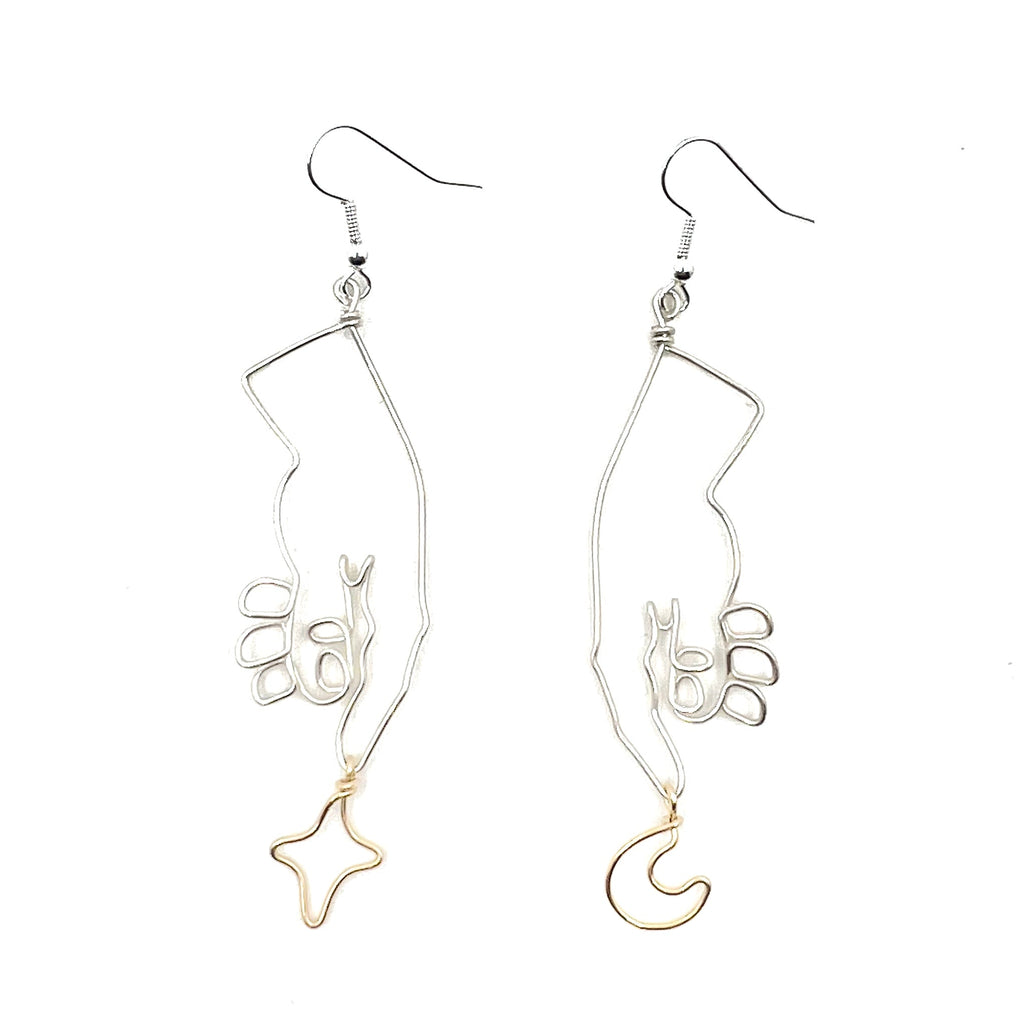 Manifest (Hands Star & Moon) Earrings