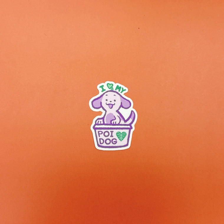 I Love My Poi Dog sticker (v1) by RIDGE HIRANO