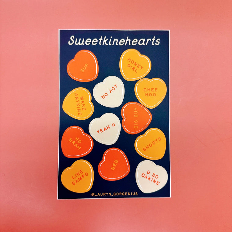 Sweetkine Hearts sticker sheet by LAURYN GORDINES