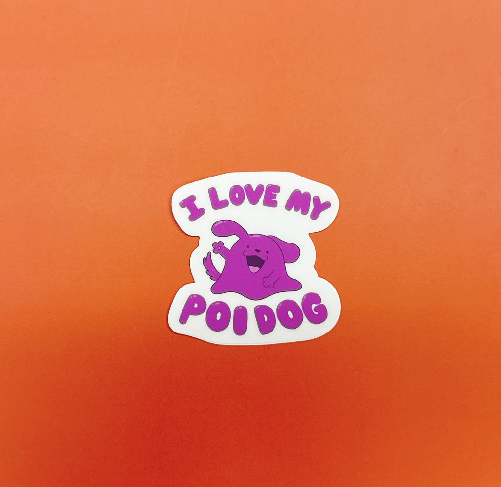 I Love My Poi Dog sticker (v1) by RIDGE HIRANO