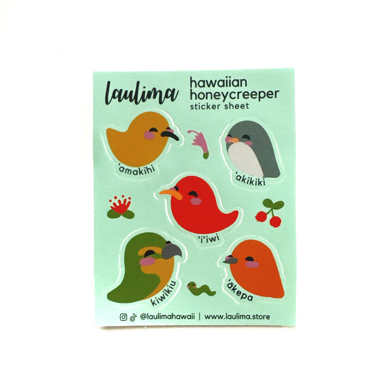 Hawaiian Honeycreeper Sticker Sheet