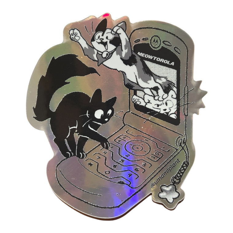 Meowtorola sticker by UMAMIPLANT