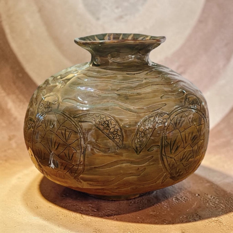 Large Handbuilt Honu Vase by KLAYLA