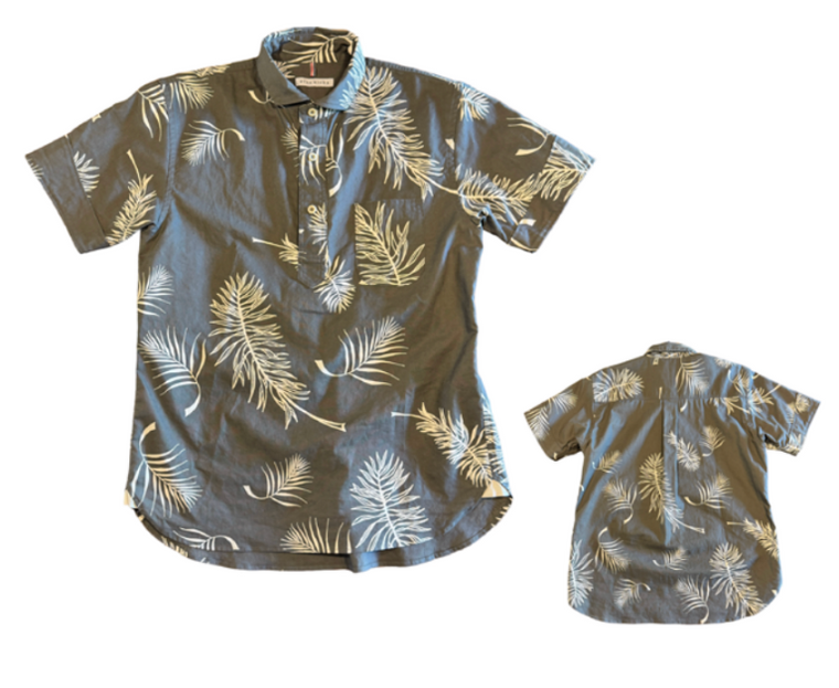 Palm Leaf Print P/O Shirt by PLSU ALOHA