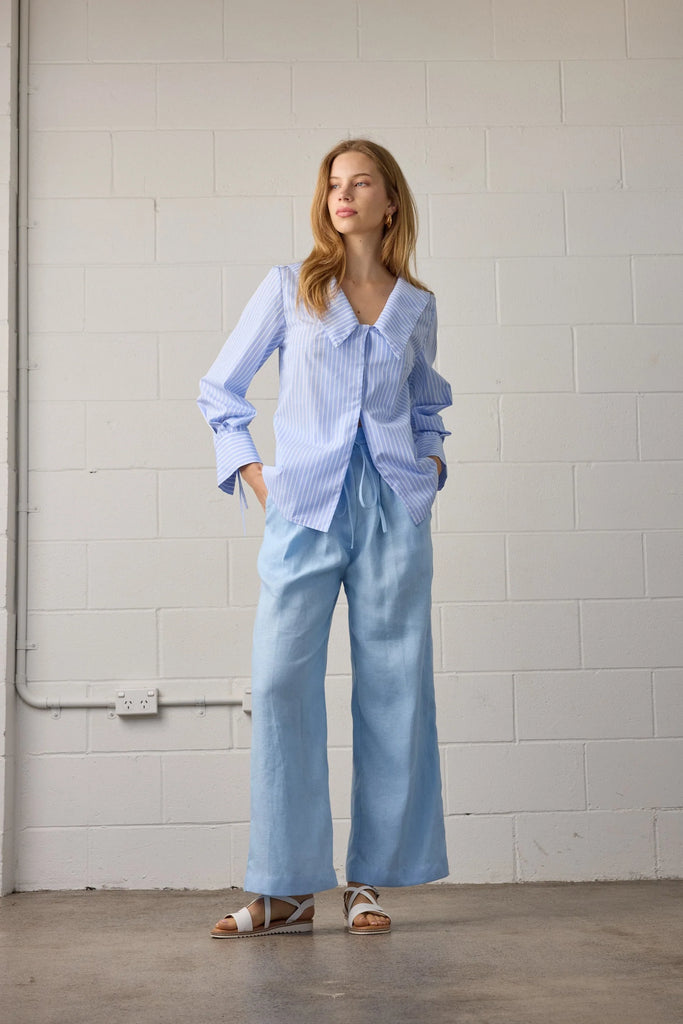 Isla Shirt Blue Stripe by TOWA