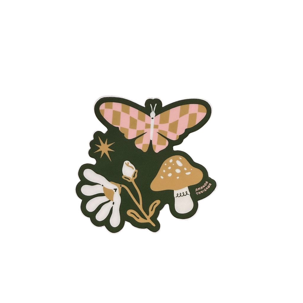 Green Groovy Floral Sticker by AMANDA T CREATIVE