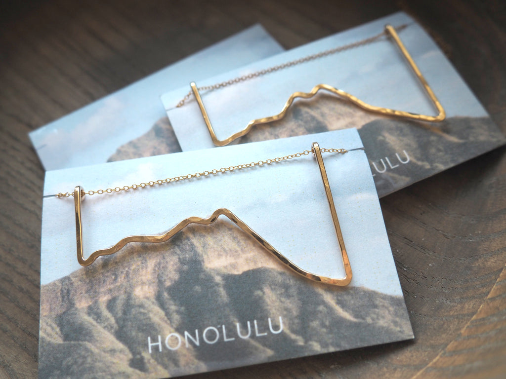 Landform Honolulu Diamond Head Necklace by GREEN TEA LEAVES JEWELRY