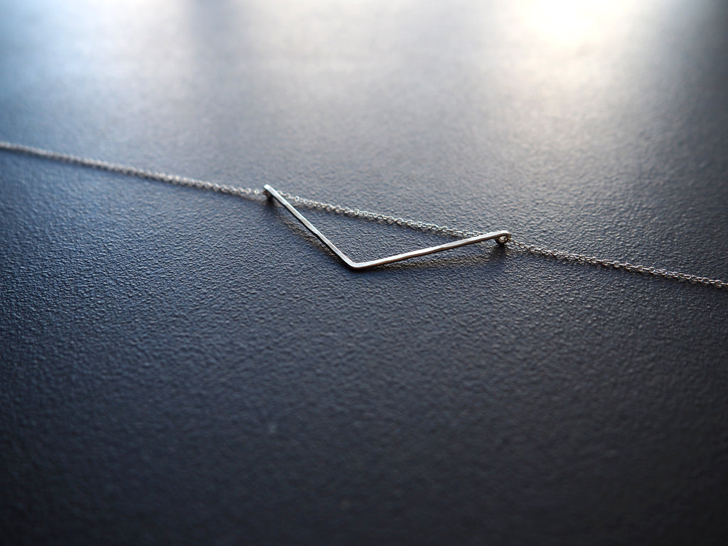 Small Oblique Triangle Necklace by GREEN TEA LEAVES JEWELRY