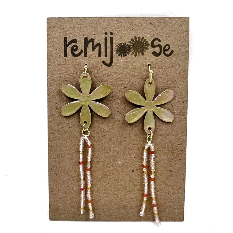 Beaded Daisies Earrings