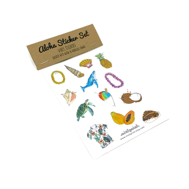 ALOHA Sticker Sheet by MISTPRINT