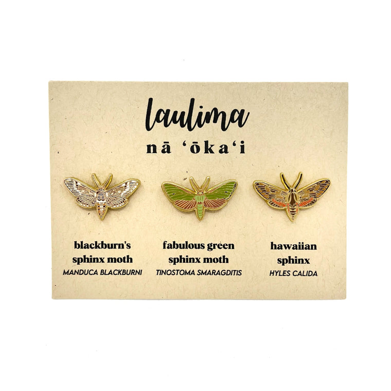 Nā ʻōkaʻi (Sphinx Moth) Pin Set